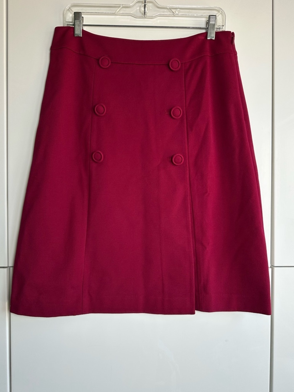 Talbots Burgundy A Line Skirt  Buttons Size 8 NWT Fall Coquette Dark Academia